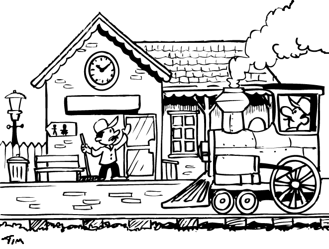 Dworzec kolejowy kolorowanki